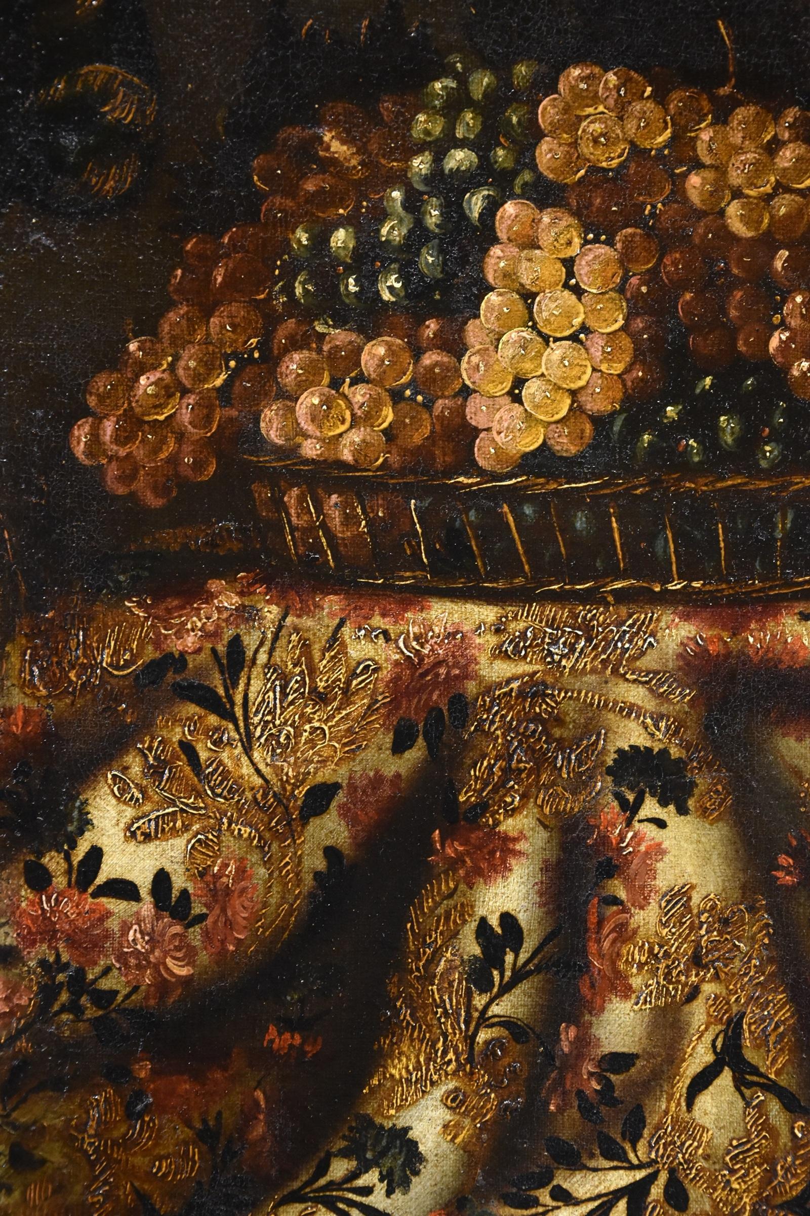 Nature morte au tapis Gianlisi 17/18e siècle Peinture Huile sur toile Ancien maître en vente 6