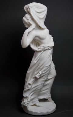 "La Danza", Grande scultura in Marmo bianco di Carrara XIX secolo