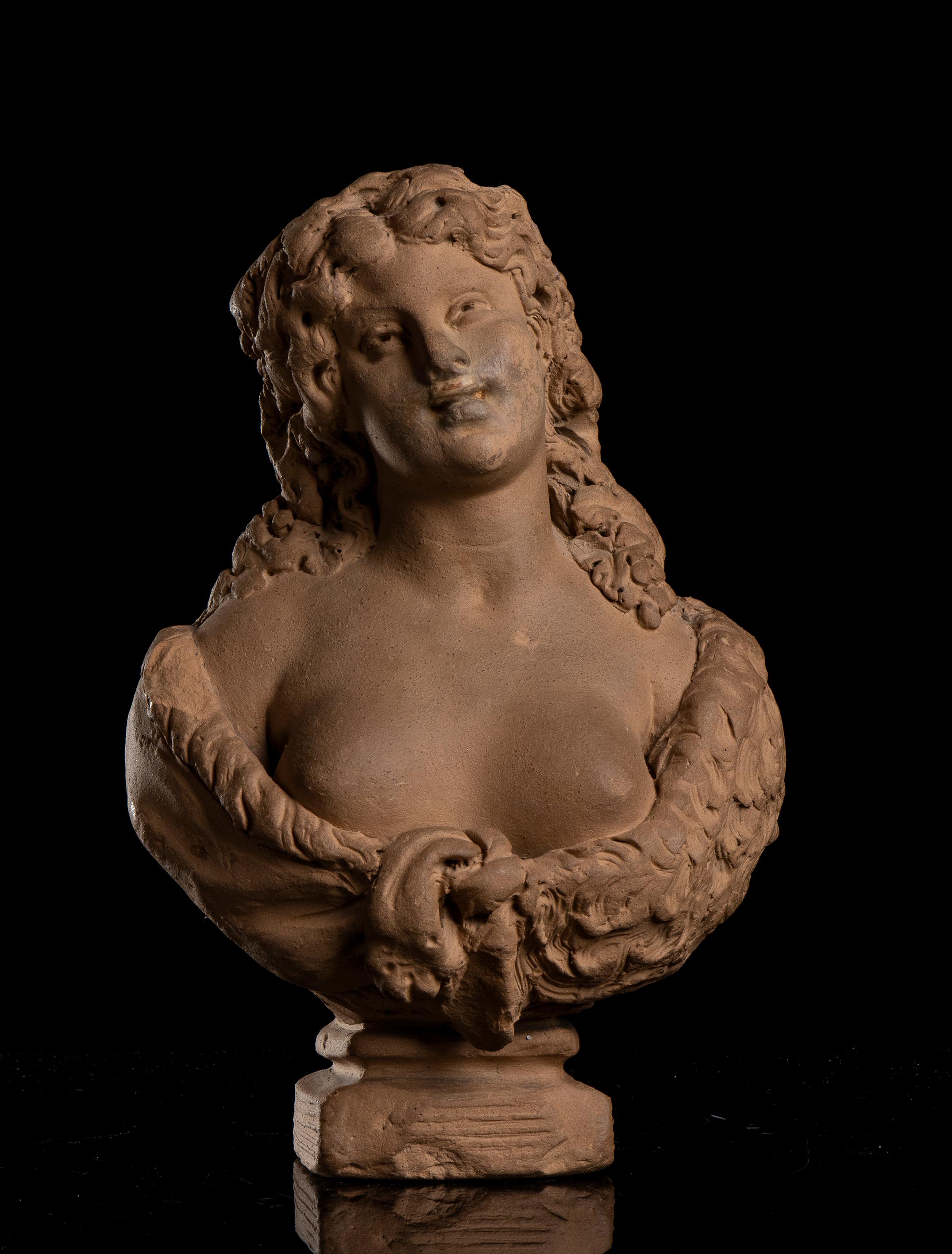 Terracotta Pair of Busts Portrayed Ariadne and a Satyr Signed Lanzirotti 19th For Sale 8