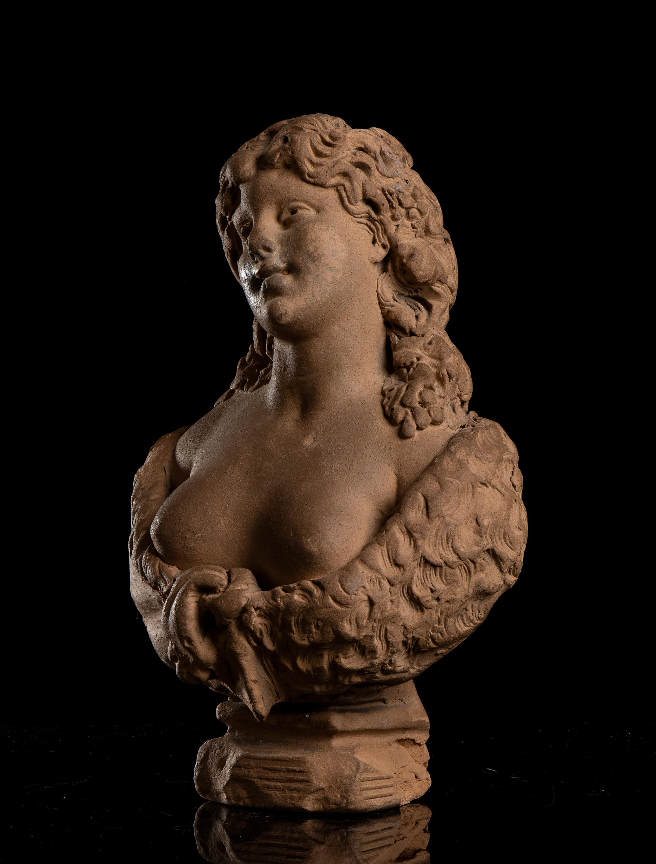 Terracotta Pair of Busts Portrayed Ariadne and a Satyr Signed Lanzirotti 19th For Sale 9