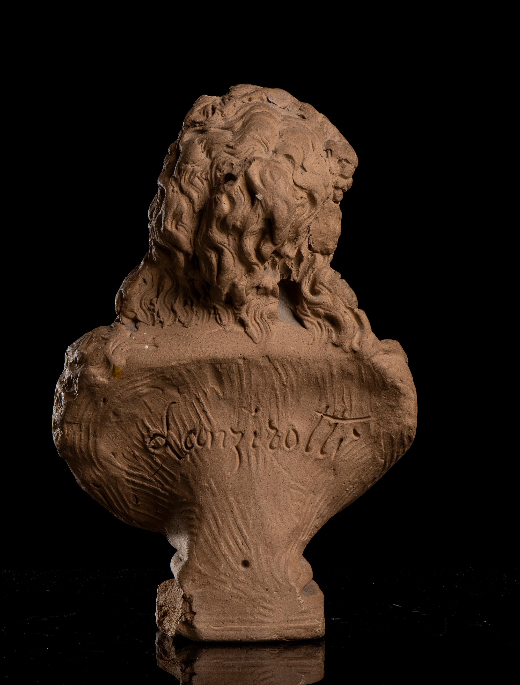 Terracotta Pair of Busts Portrayed Ariadne and a Satyr Signed Lanzirotti 19th For Sale 12