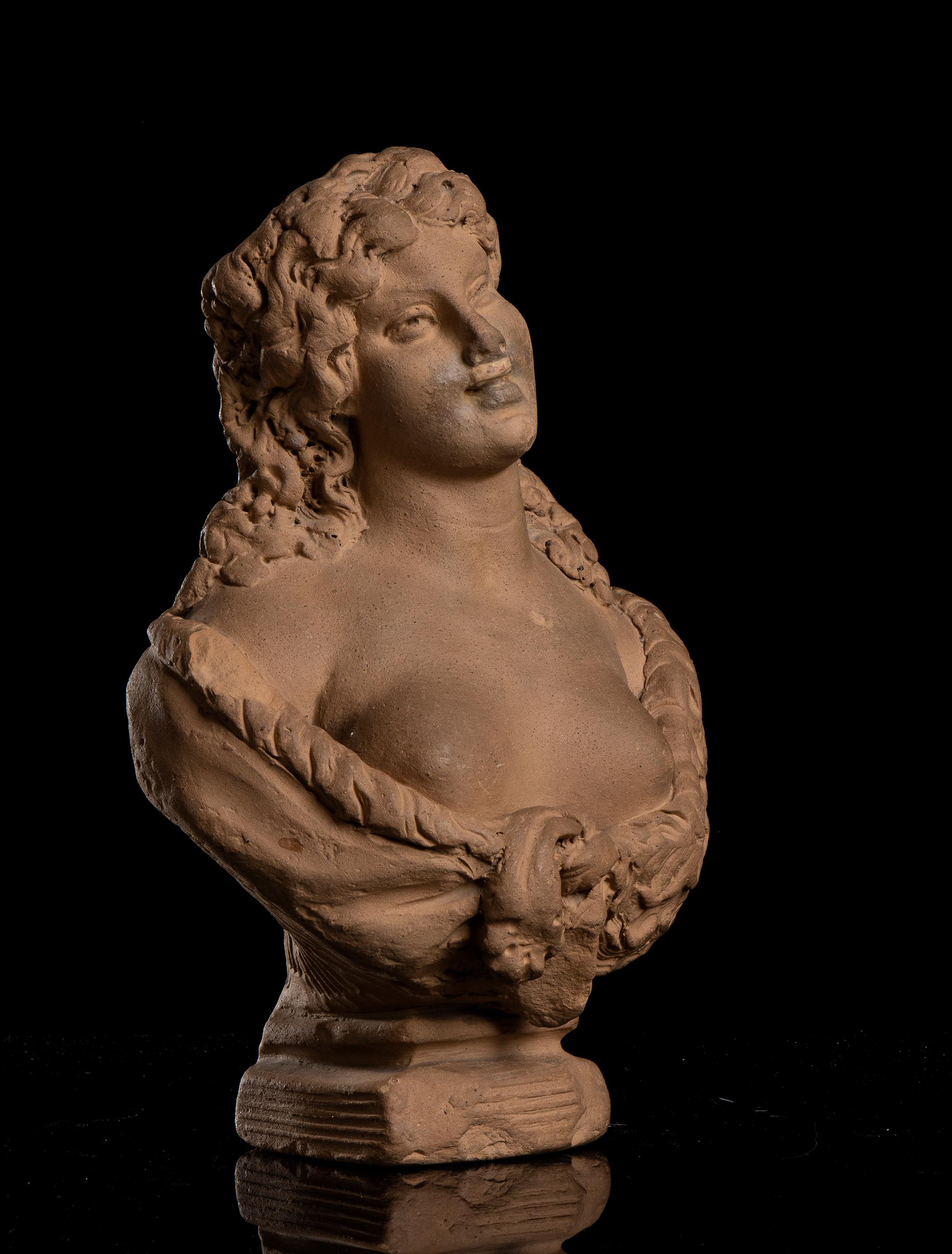 Terracotta Pair of Busts Portrayed Ariadne and a Satyr Signed Lanzirotti 19th For Sale 15