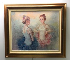 Tänzer, die sich an der Fässer stützen, von Antonio Gonzalez Collado – Öl auf Leinwand