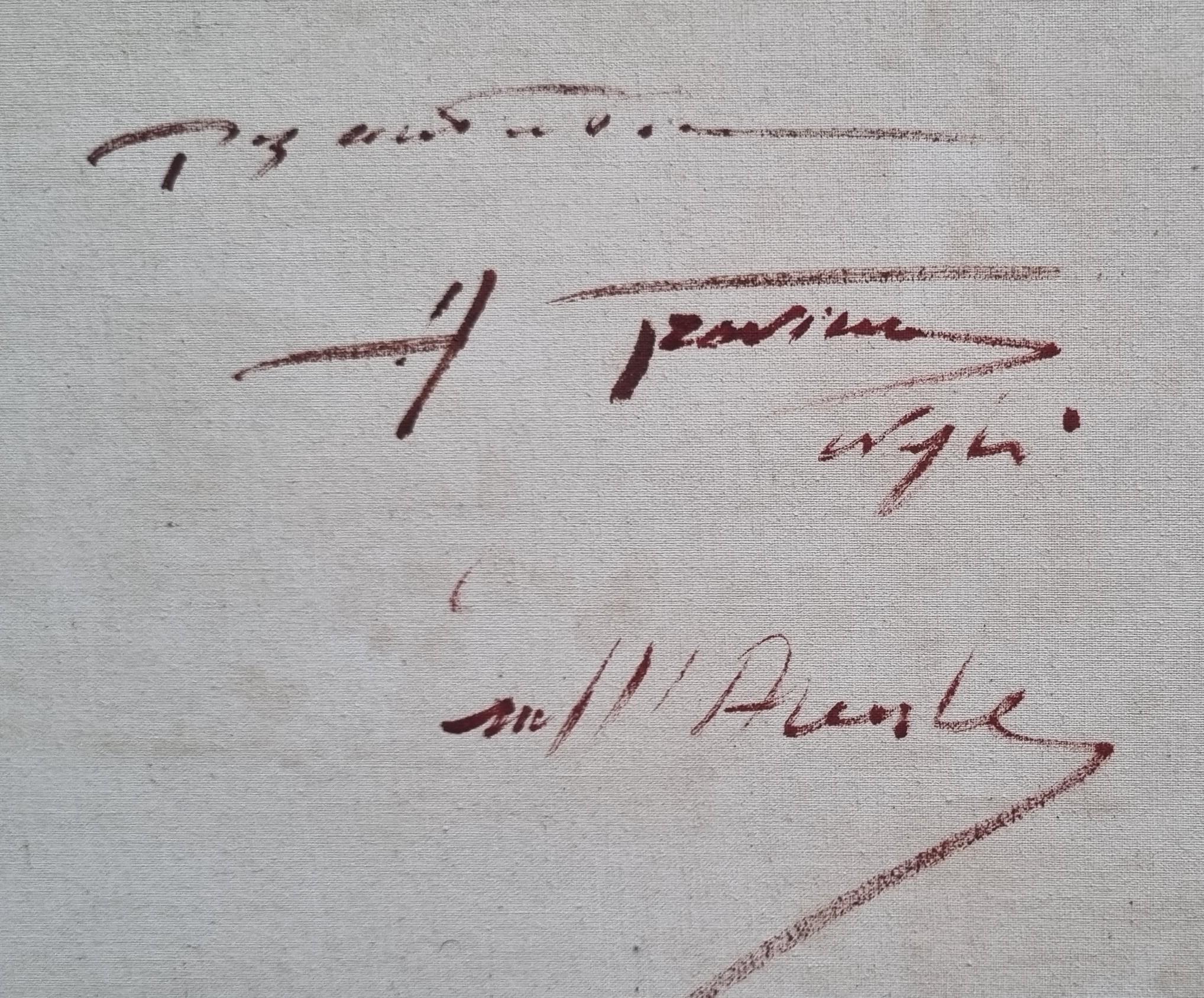 Peinture italienne Paysage Napoli Amalfi Bateaux Architecture 20ème en vente 6