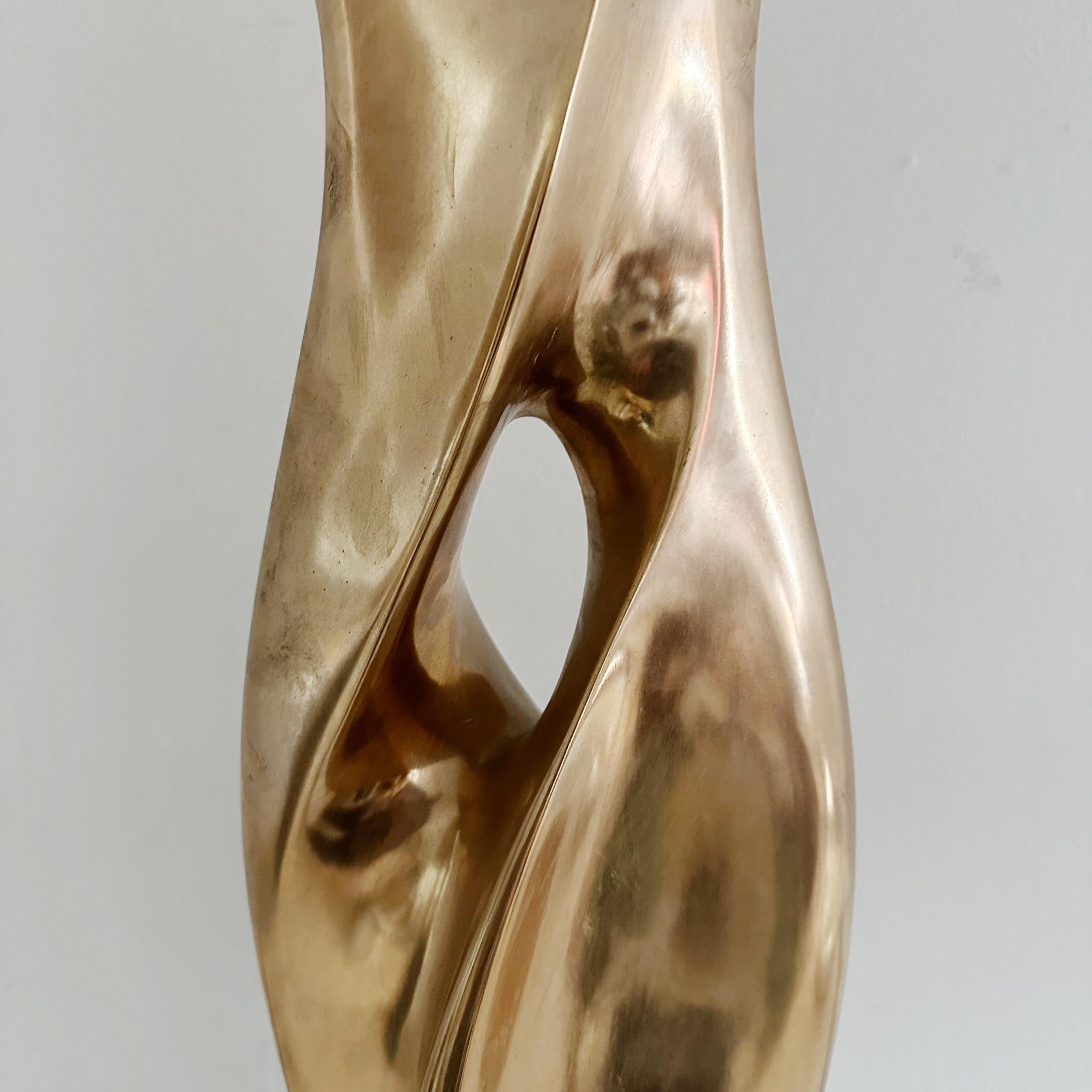 Mid-Century Modern Antonio Grediaga Kieff (B 1936) Large Abstract Solid Polished Bronze Sculpture