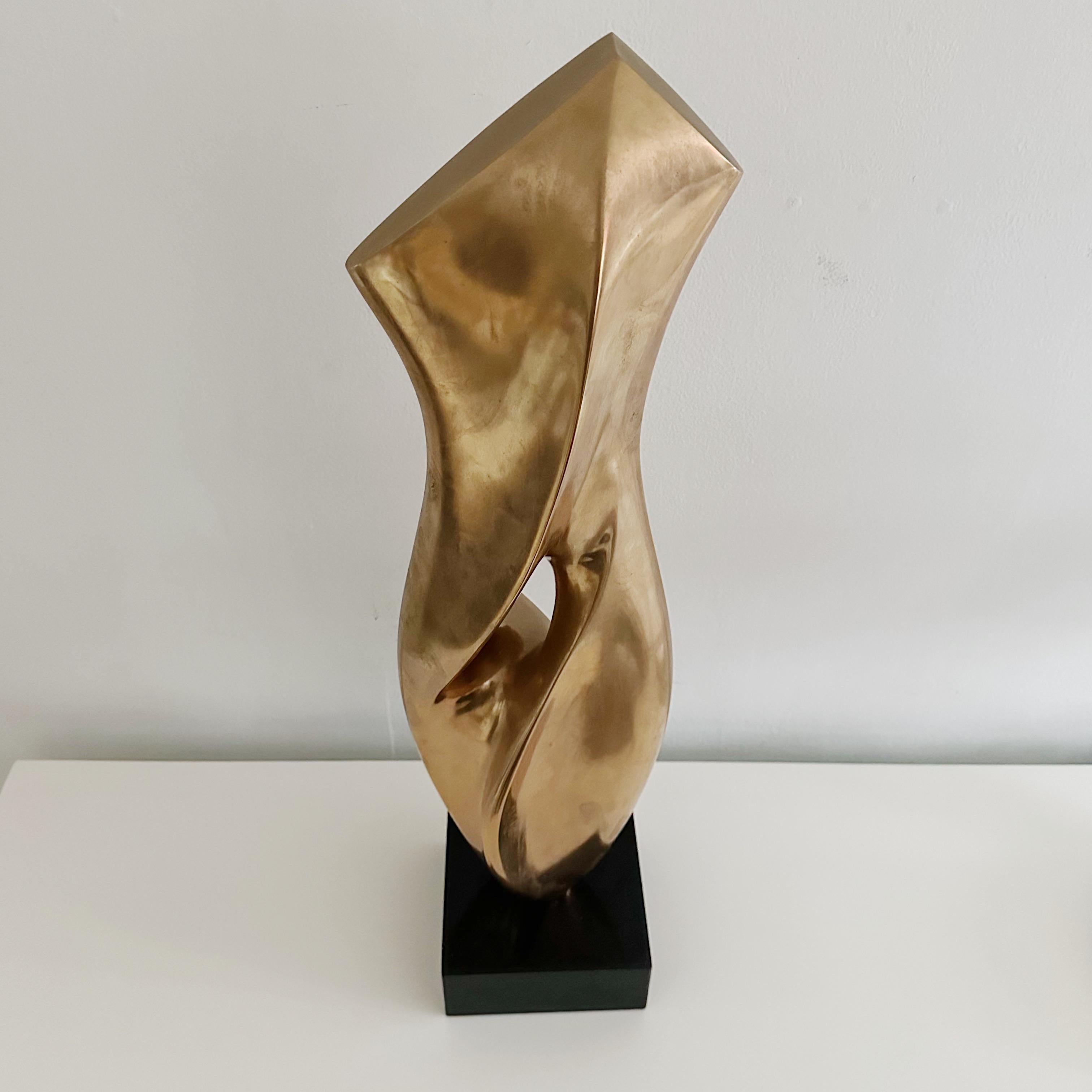Hand-Crafted Antonio Grediaga Kieff (B 1936) Large Abstract Solid Polished Bronze Sculpture