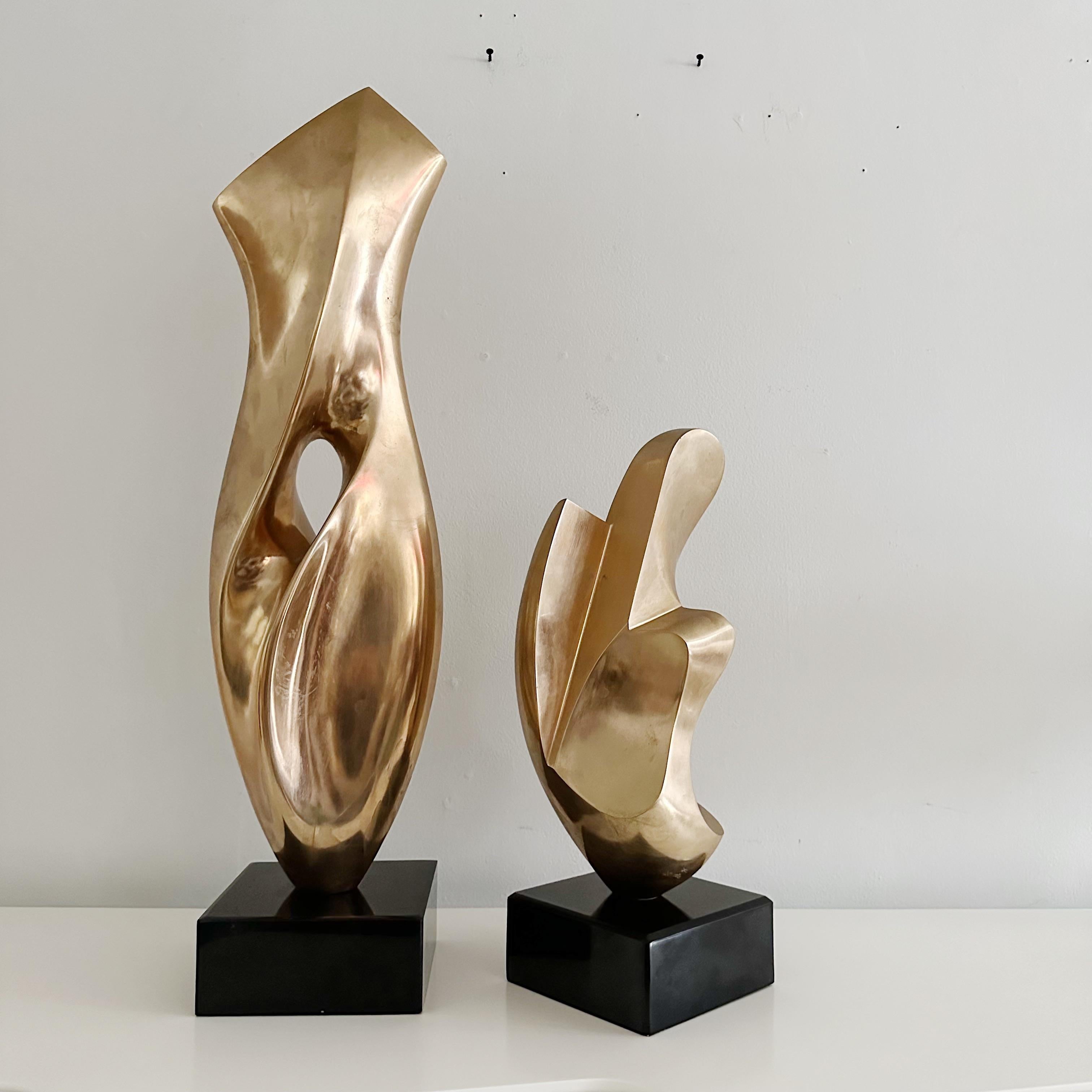 Antonio Grediaga Kieff (B 1936) Large Abstract Solid Polished Bronze Sculpture In Good Condition In West Palm Beach, FL