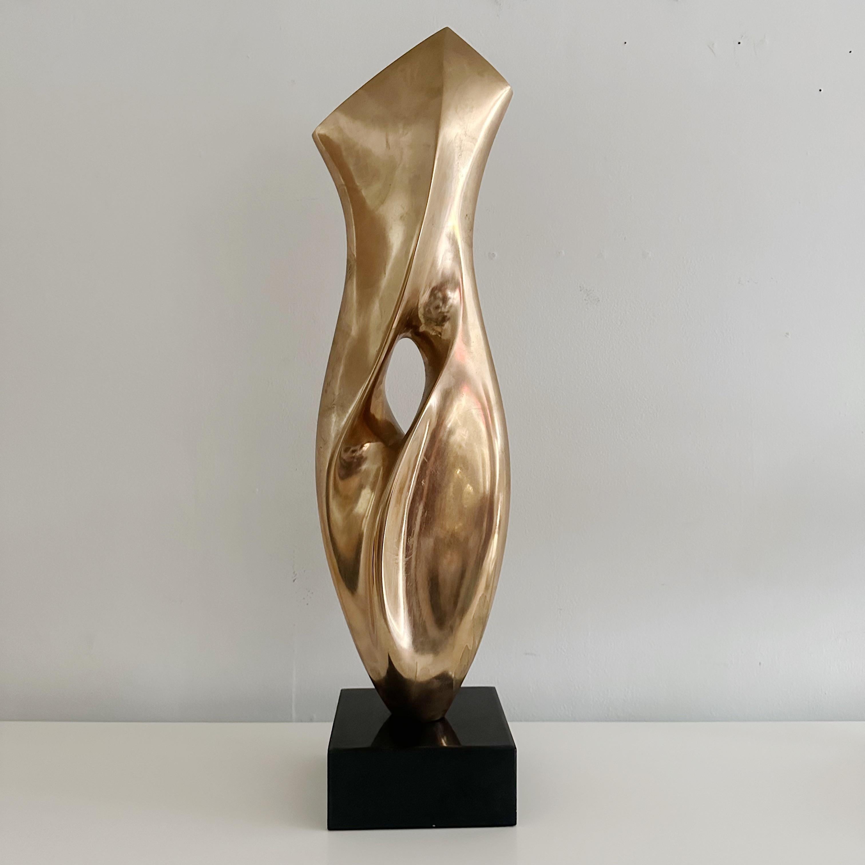 Antonio Grediaga Kieff (B 1936) Large Abstract Solid Polished Bronze Sculpture 1