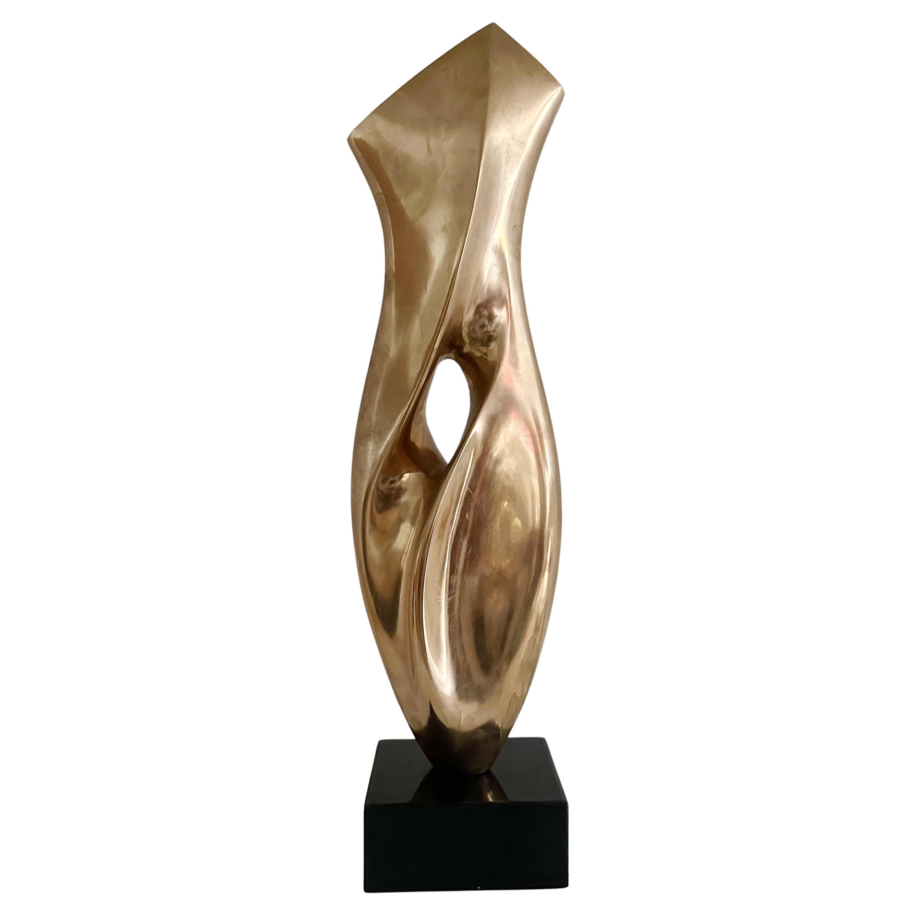 Antonio Grediaga Kieff (B 1936) Large Abstract Solid Polished Bronze Sculpture