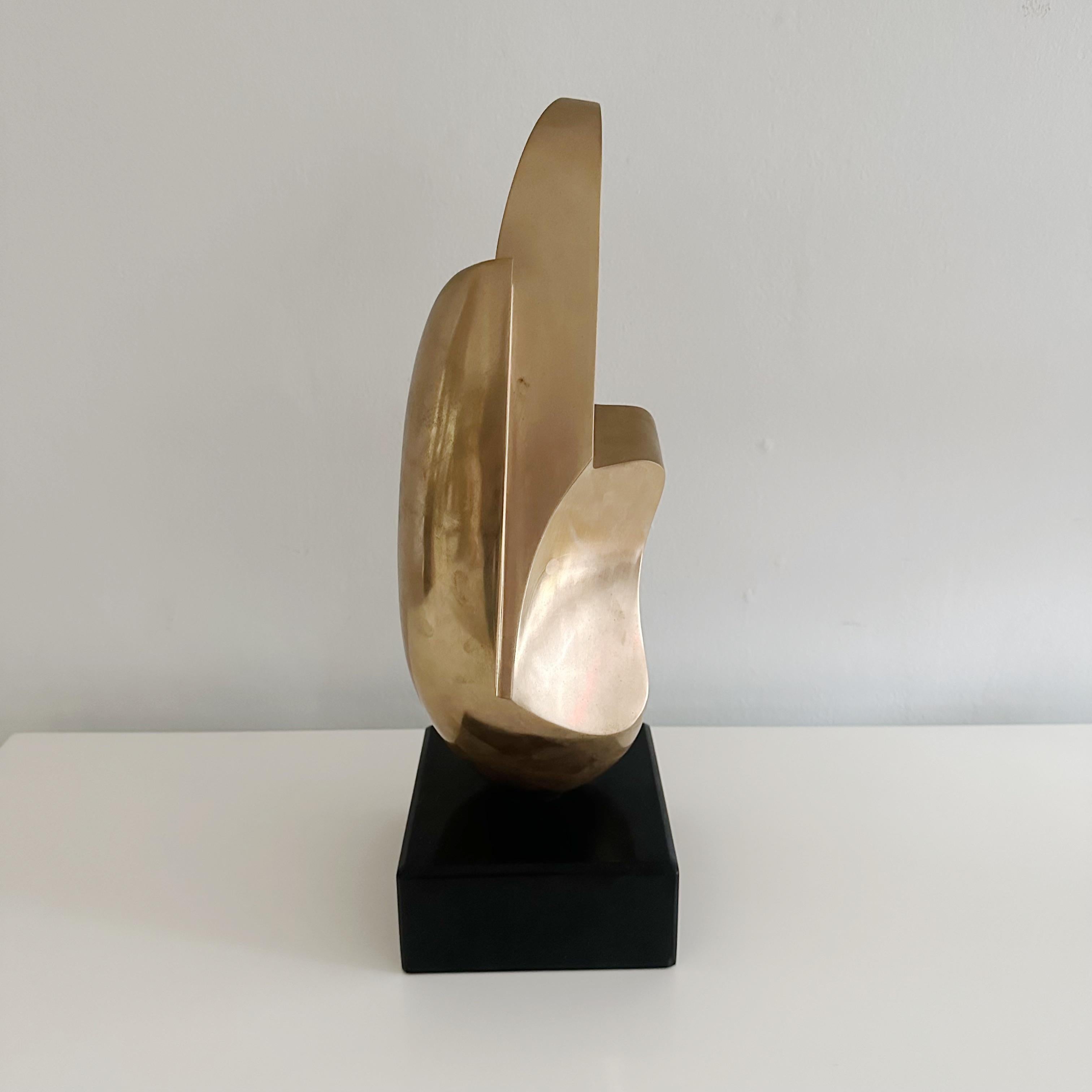 Mid-Century Modern  Antonio Grediaga Kieff (Born 1936) Abstract Solid Bronze Sculpture Circa 1974