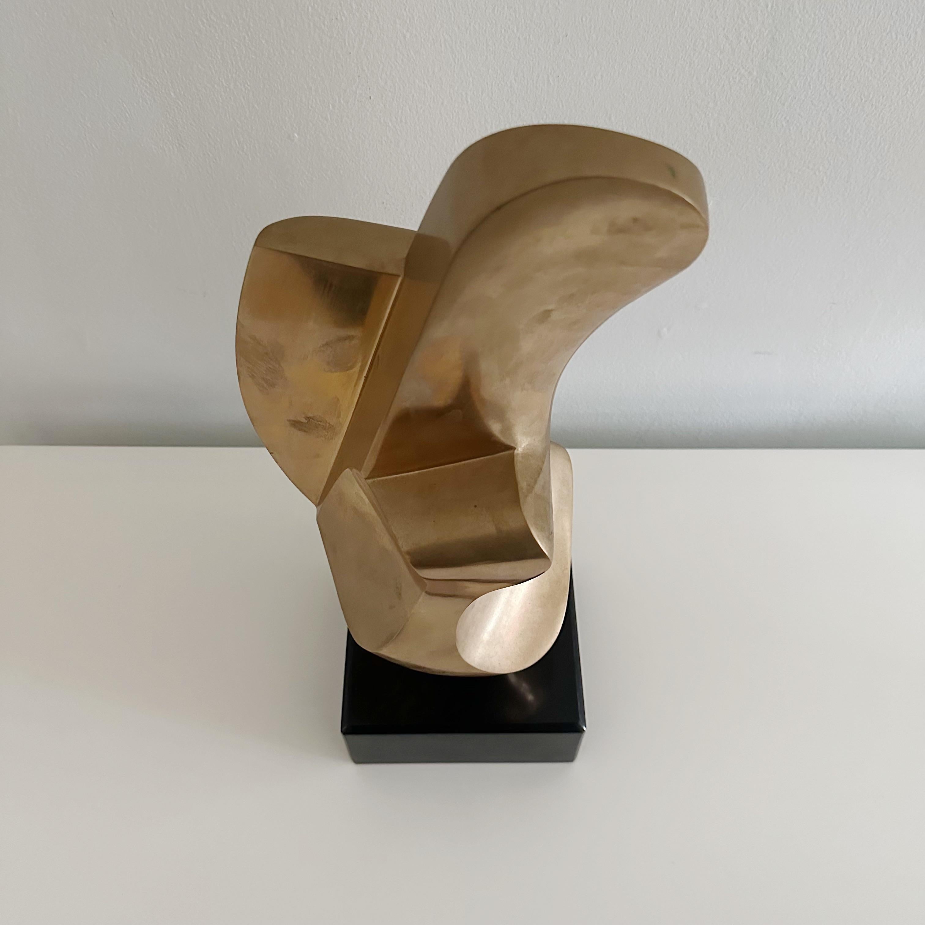 Hand-Crafted  Antonio Grediaga Kieff (Born 1936) Abstract Solid Bronze Sculpture Circa 1974