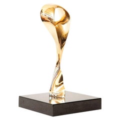 Antonio Grediaga Kieff Vintage Abstract Bronze Sculpture on Black Granite Base