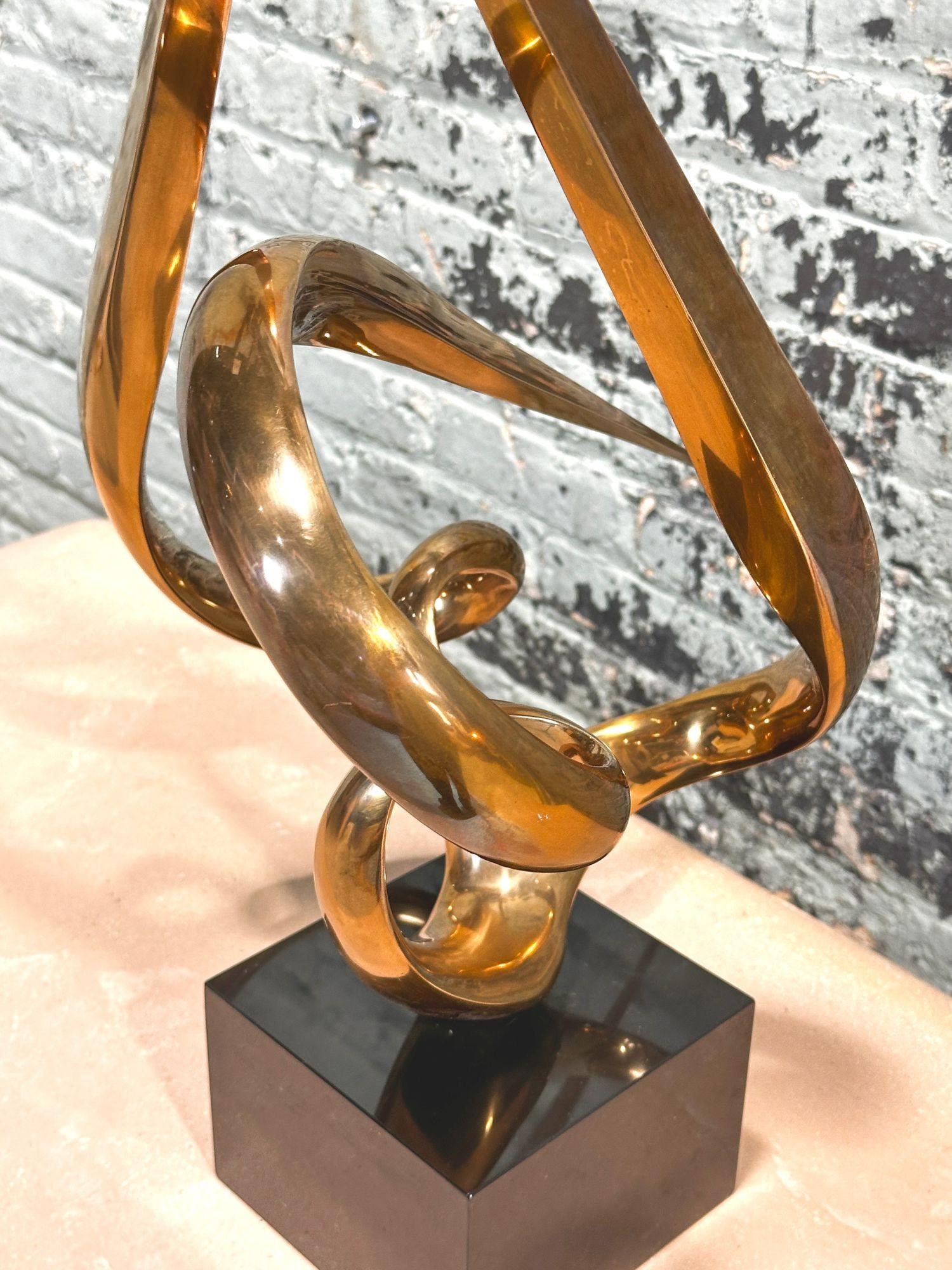 Antonio Gresiaga Kieff Abstract Bronze Sculpture, 1970 In Good Condition For Sale In Chicago, IL