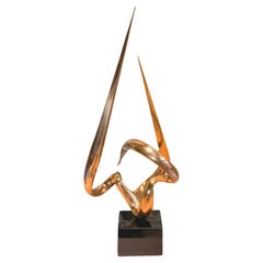 Antonio Gresiaga Kieff Abstract Bronze Sculpture, 1970