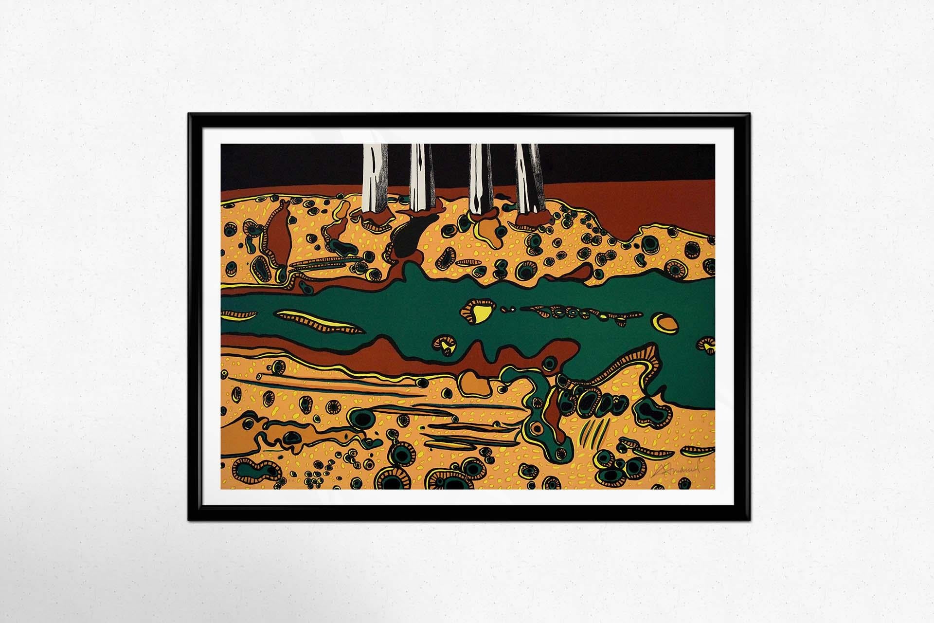 1987 serigraphy by Antonio Henrique Amaral La Fourchette For Sale 1