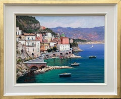 Oil Painting 'Amalfi Coast, Atrani' by Antonio Iannicelli
