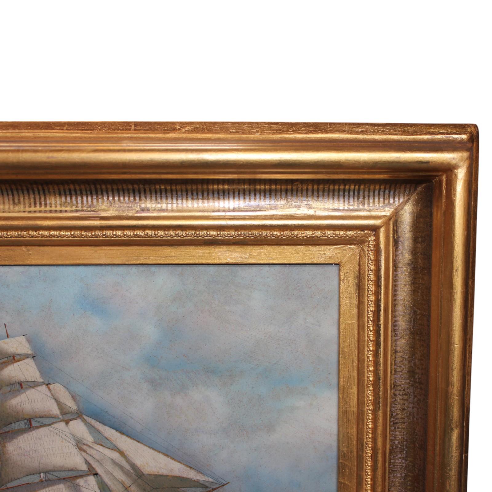 American Clipper Ship at Sea by Antonio Jacobsen, Signed and Dated 1917 For Sale 1
