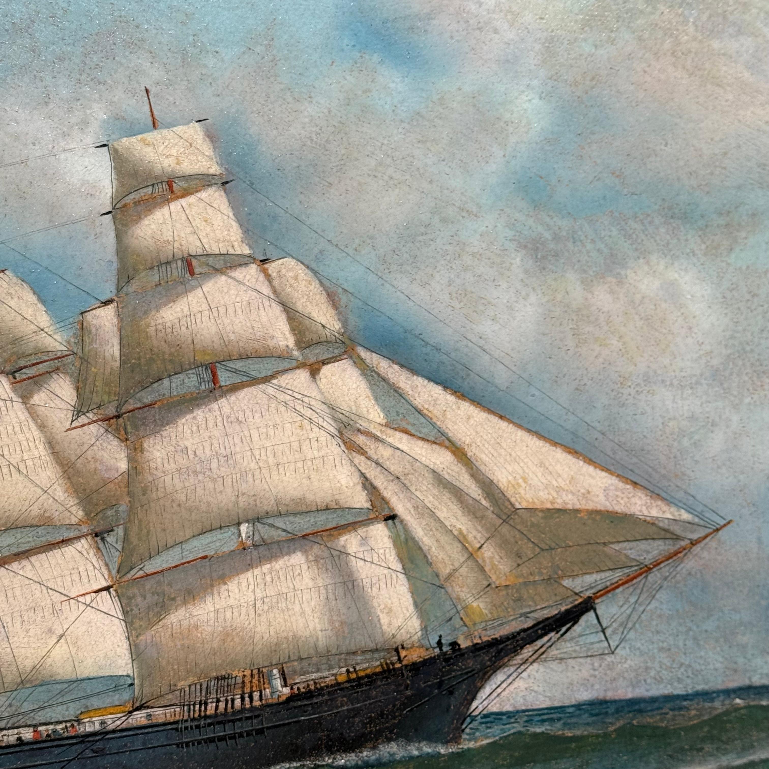 American Clipper Ship at Sea by Antonio Jacobsen, Signed and Dated 1917 For Sale 5