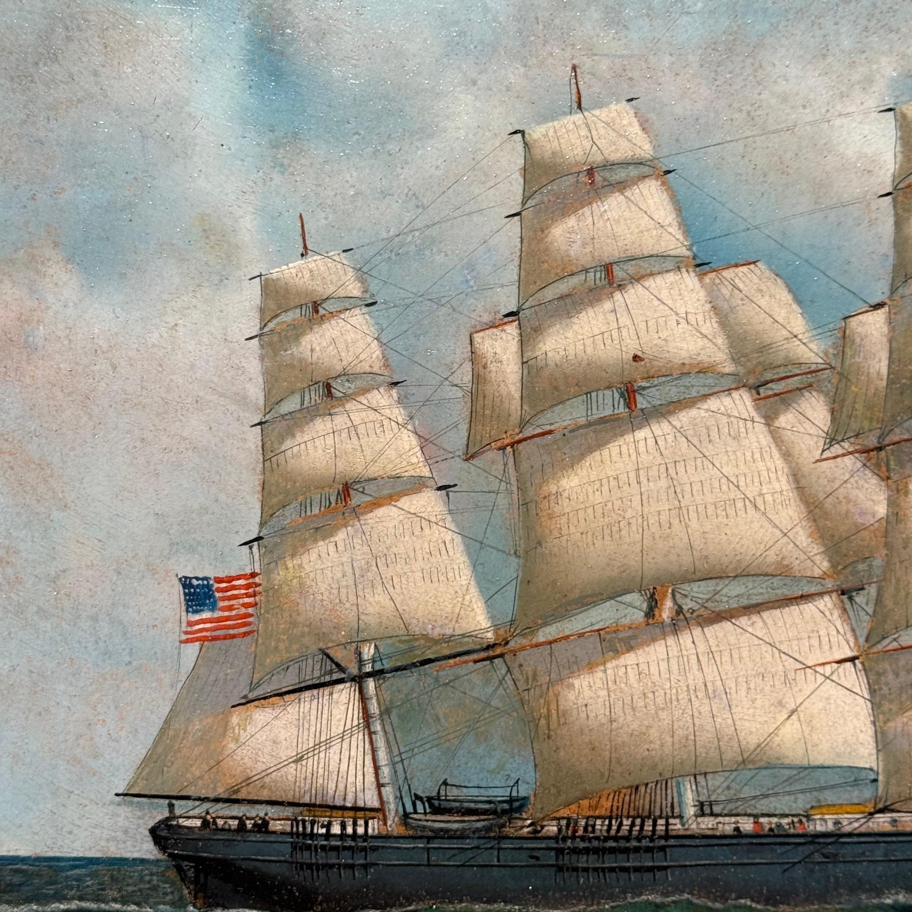 American Clipper Ship at Sea by Antonio Jacobsen, Signed and Dated 1917 For Sale 6