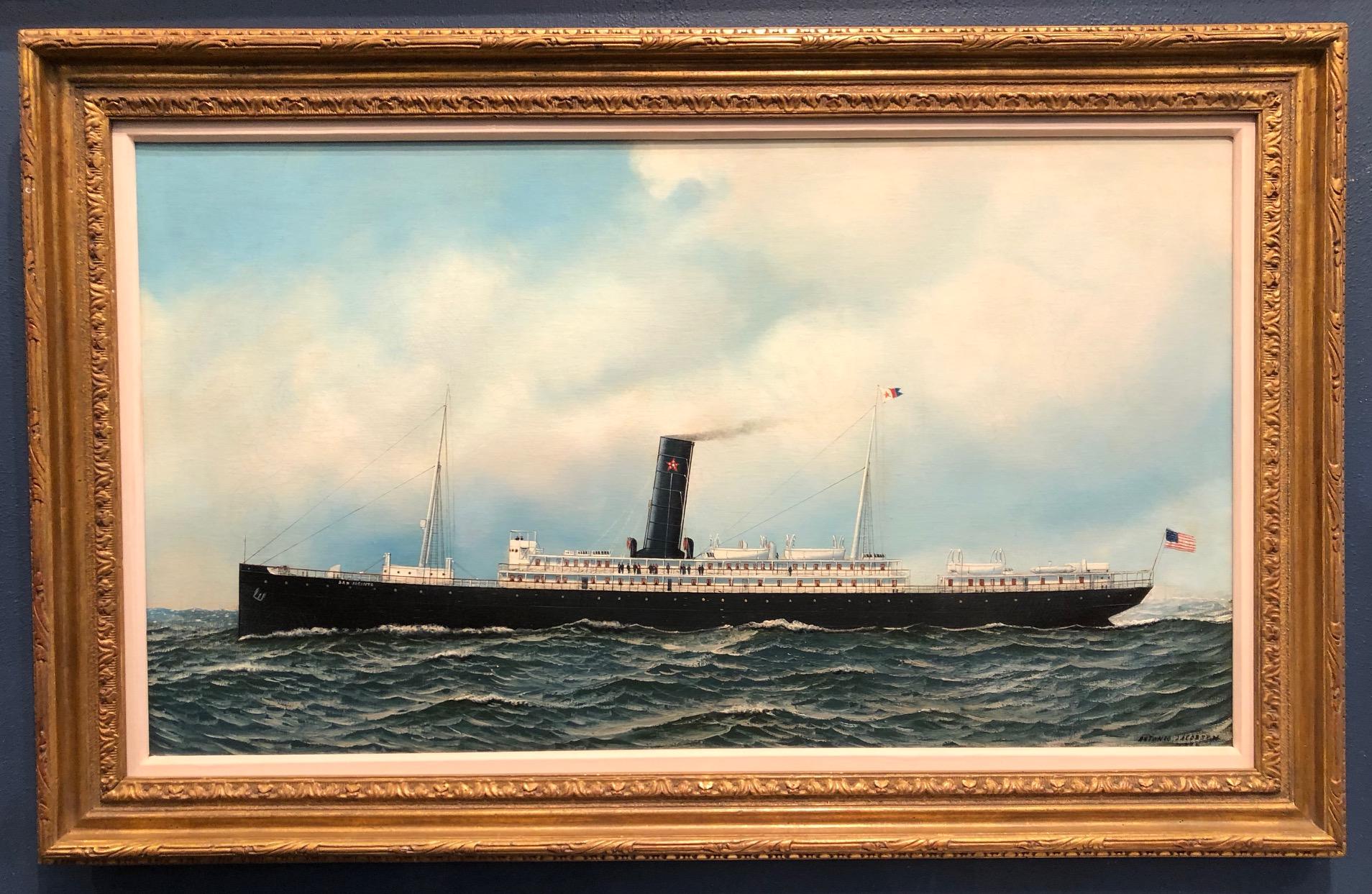 Mallory Line Steamer San Jacinto  - Painting by Antonio Jacobsen