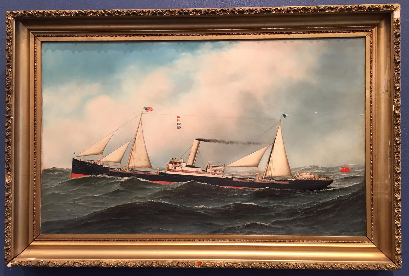 Transitional Steamship Anapa - Painting by Antonio Jacobsen