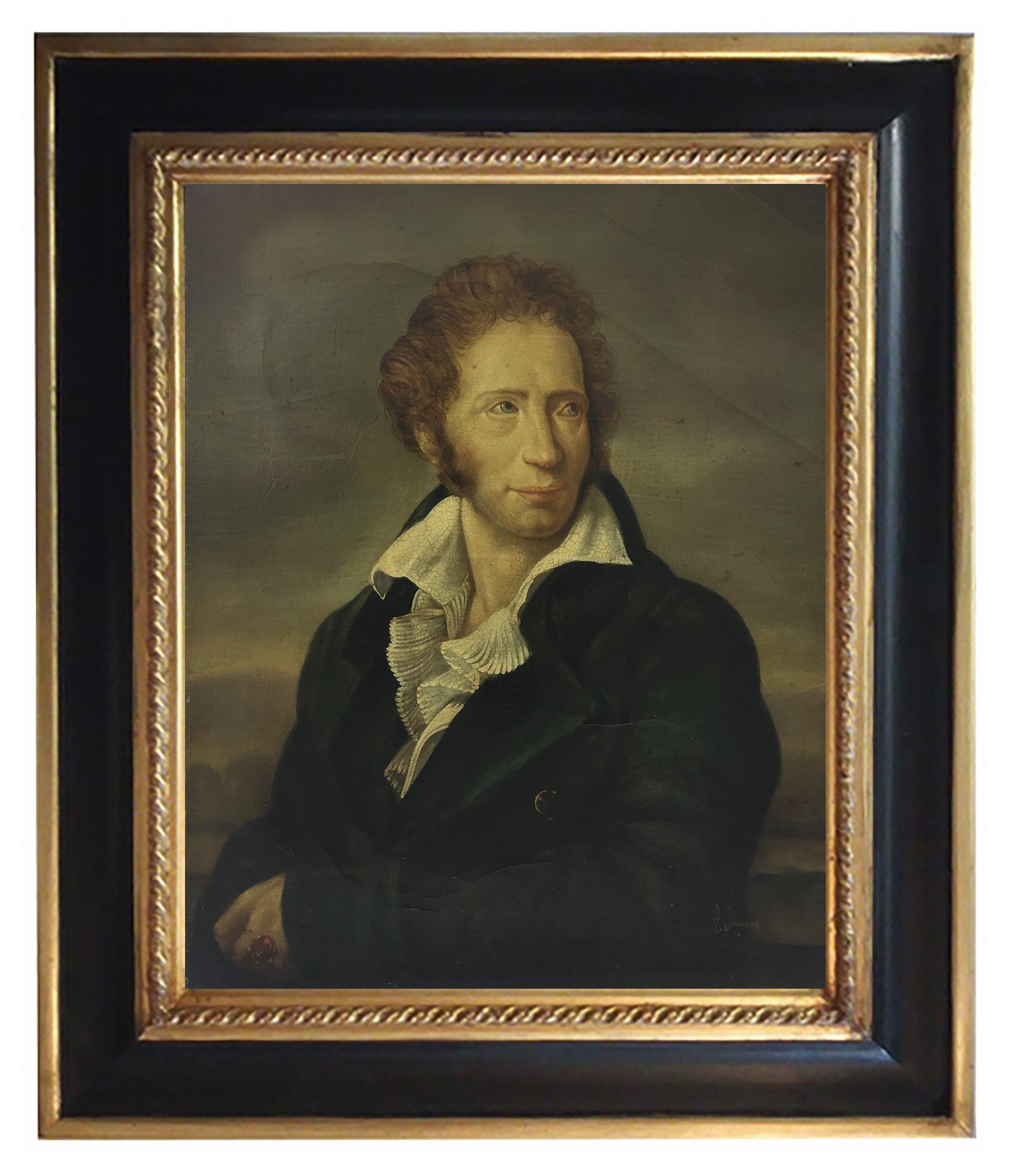 RITRATTO DI UGO FOSCOLO - Antonio JANNONE - Italiano  Pittura a olio su tela