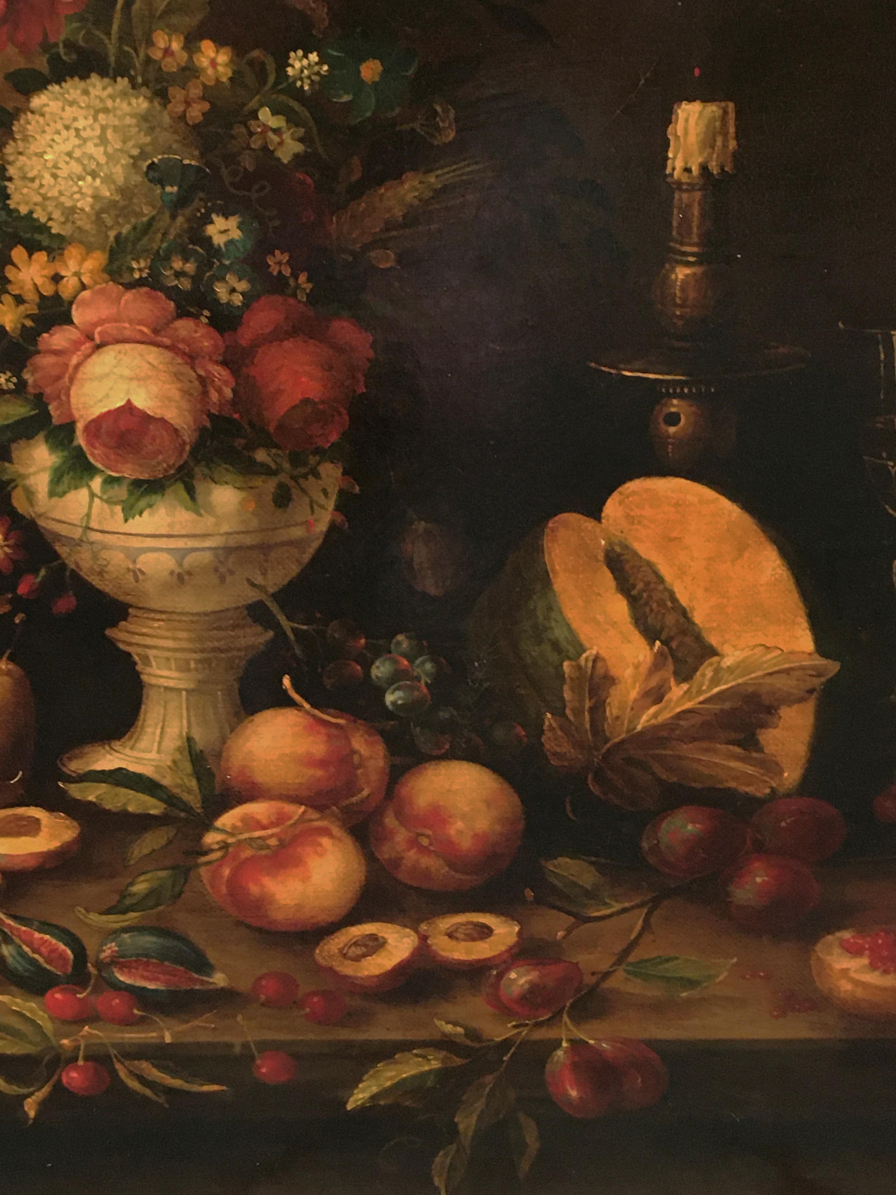 Naturaleza muerta - Óleo italiano sobre lienzo de Antonio JANNONE en venta 1
