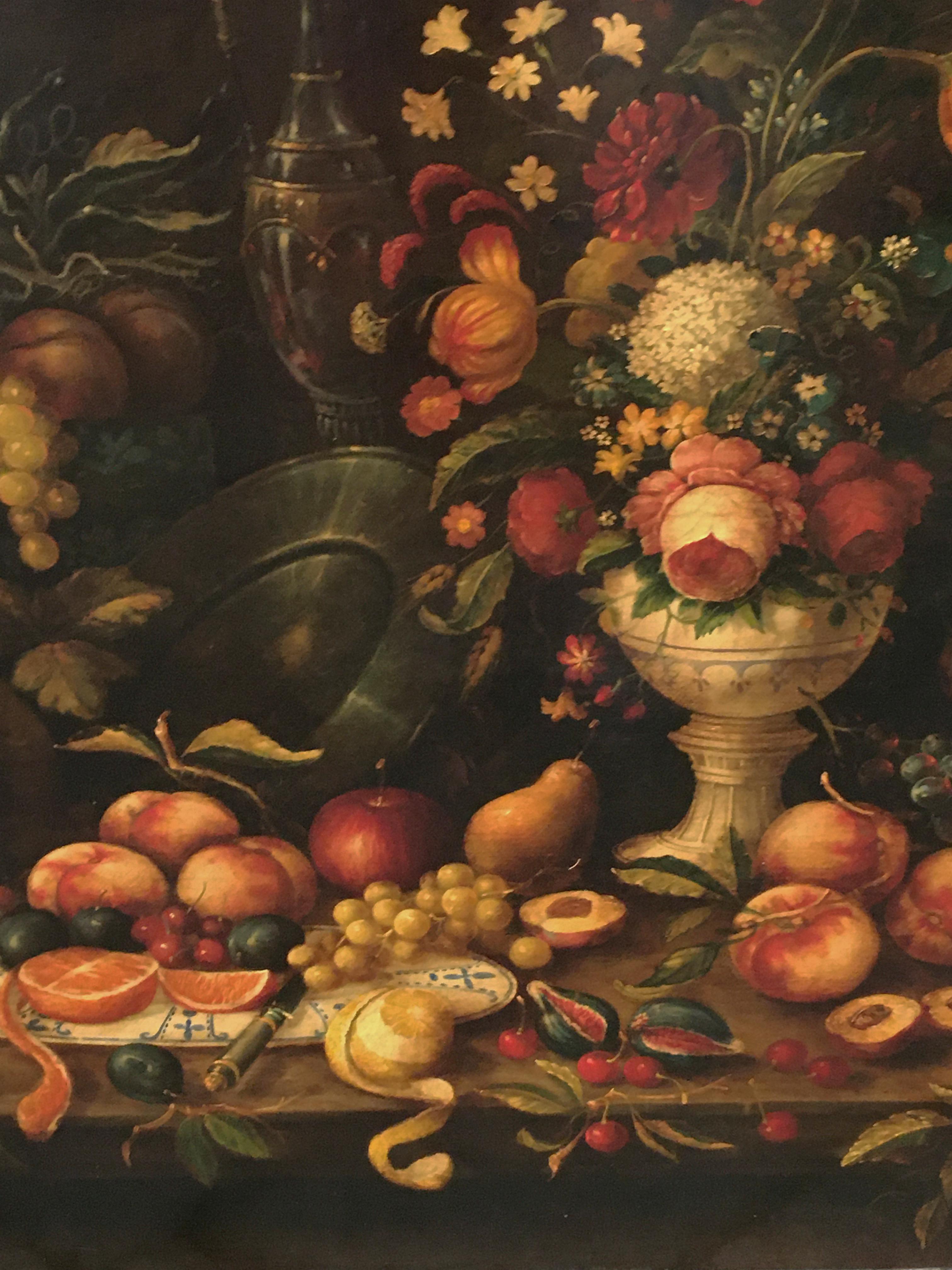 Naturaleza muerta - Óleo italiano sobre lienzo de Antonio JANNONE en venta 4