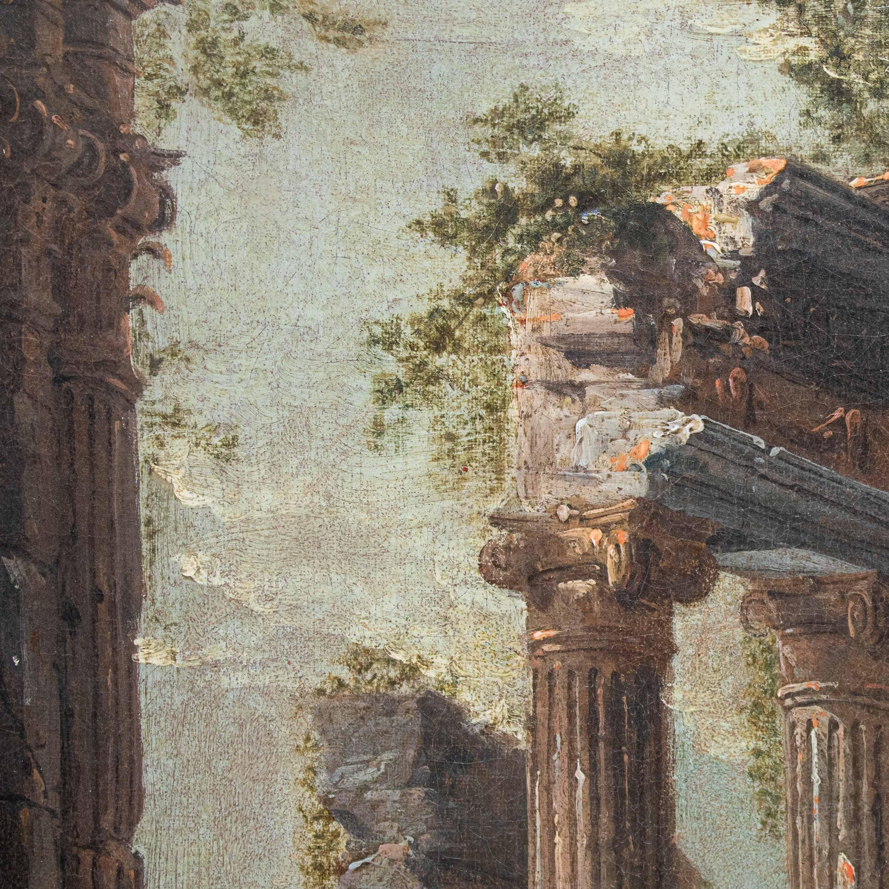 Antonio Joli 'Ca 1700-1777' Architectural Capriccio Painting Oil on ...