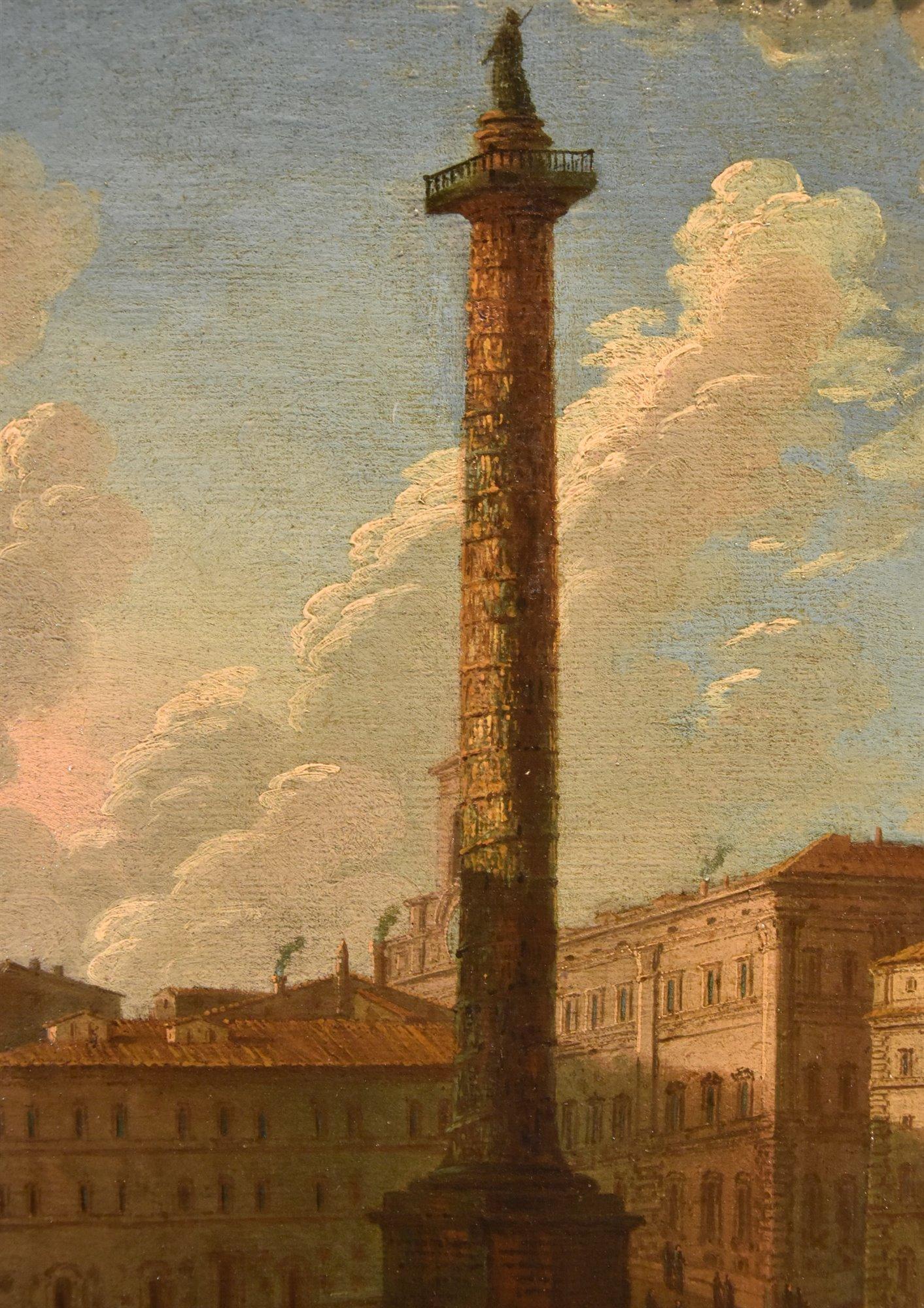 Pair Views Rome Landscape Joli Paint 18yh Century OIl on canvas Old master Art For Sale 7