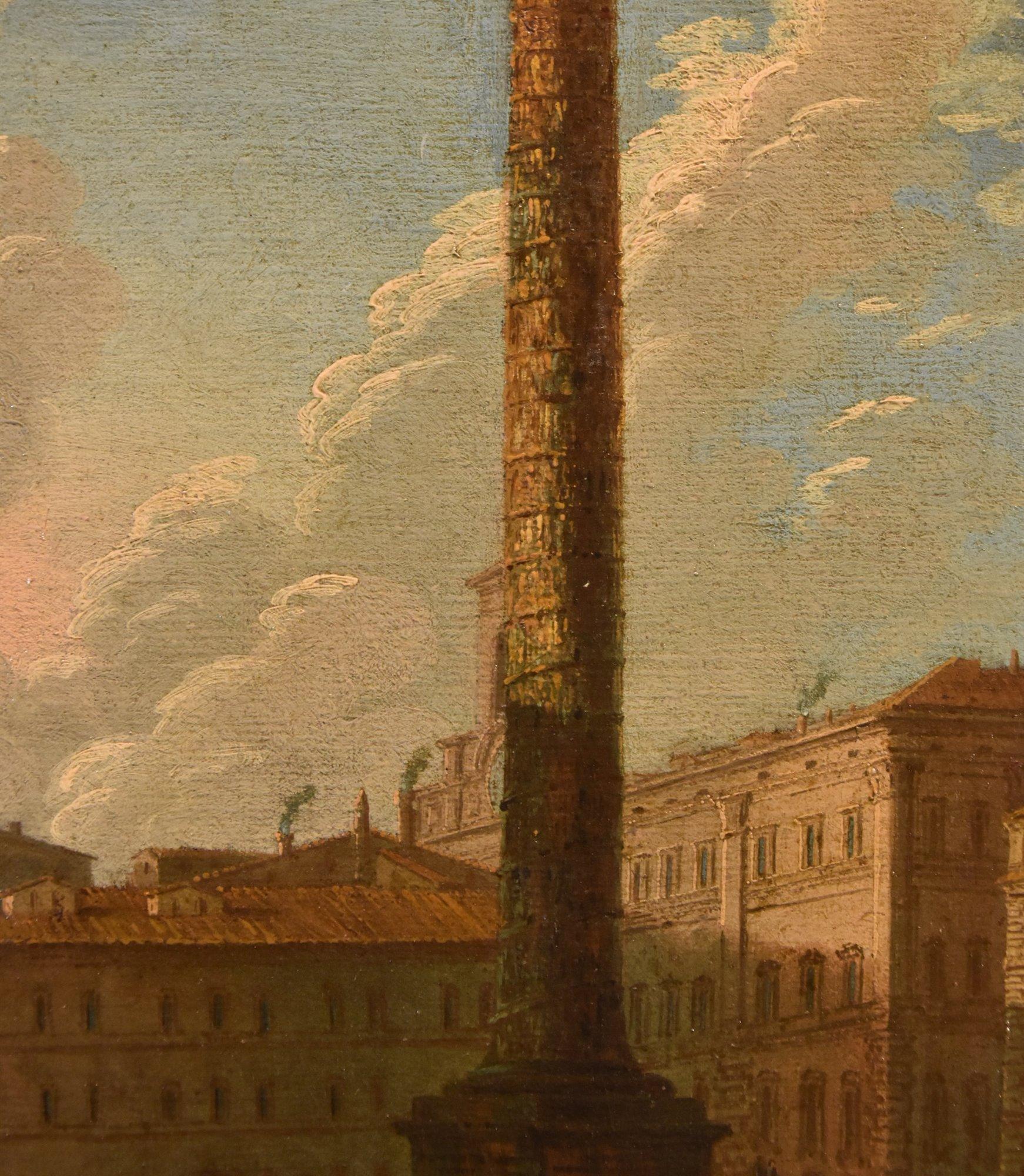 Pair Views Rome Landscape Joli Paint 18yh Century OIl on canvas Old master Art For Sale 8