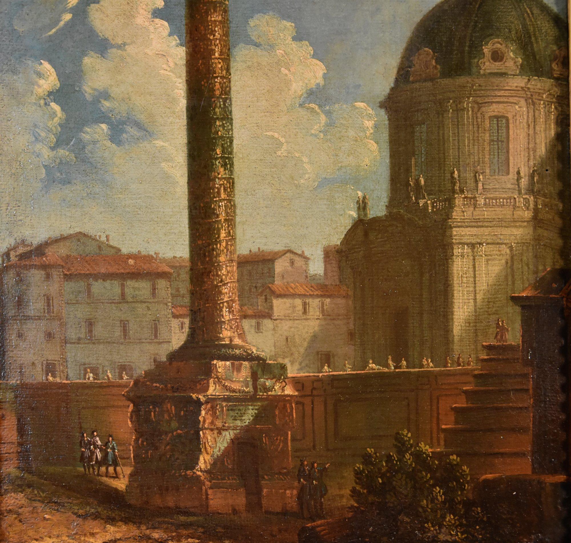 Pair Views Rome Landscape Joli Paint 18yh Century OIl on canvas Old master Art For Sale 10