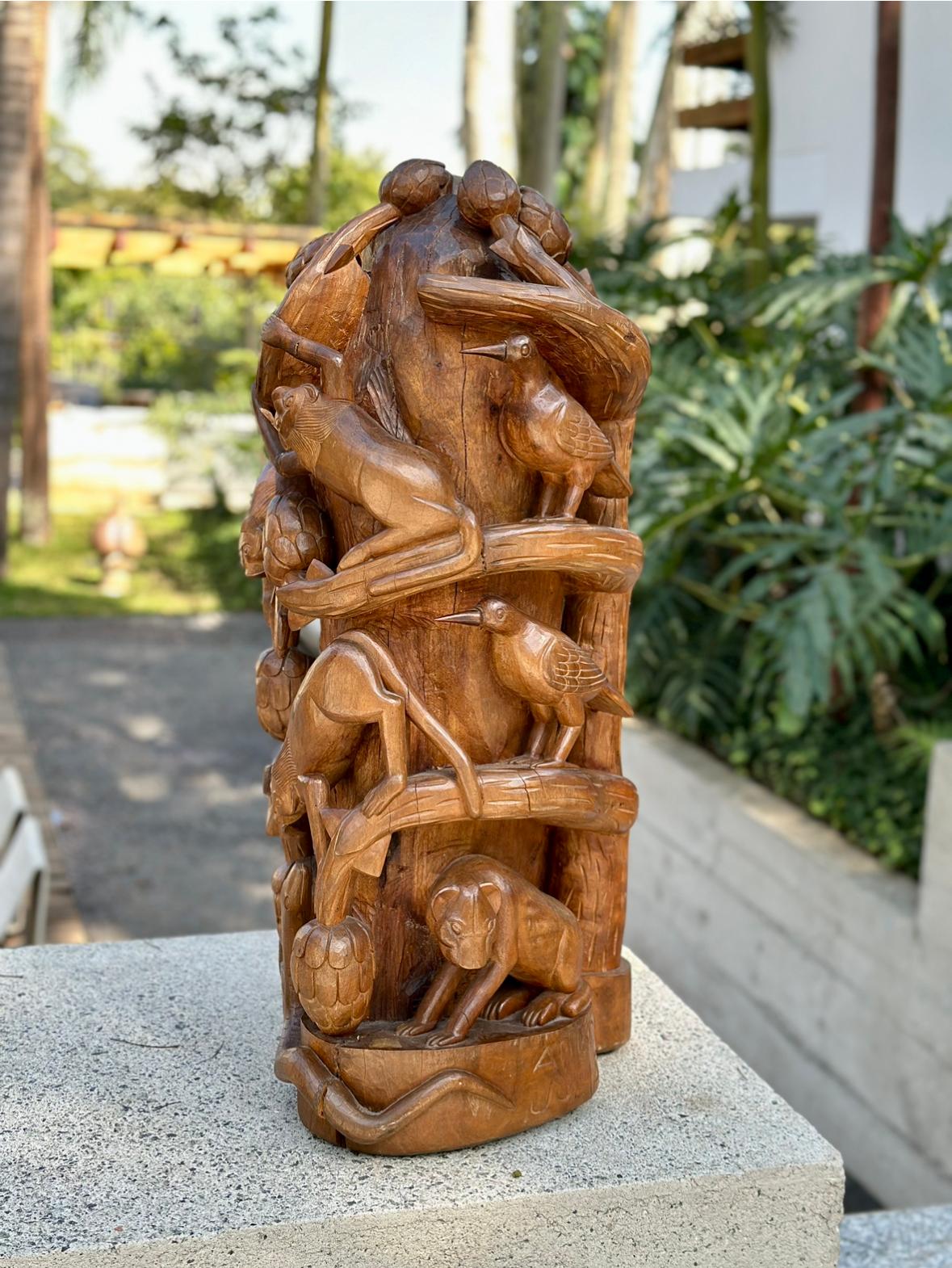 Late 20th Century Antônio Julião. Wood Sculpture For Sale