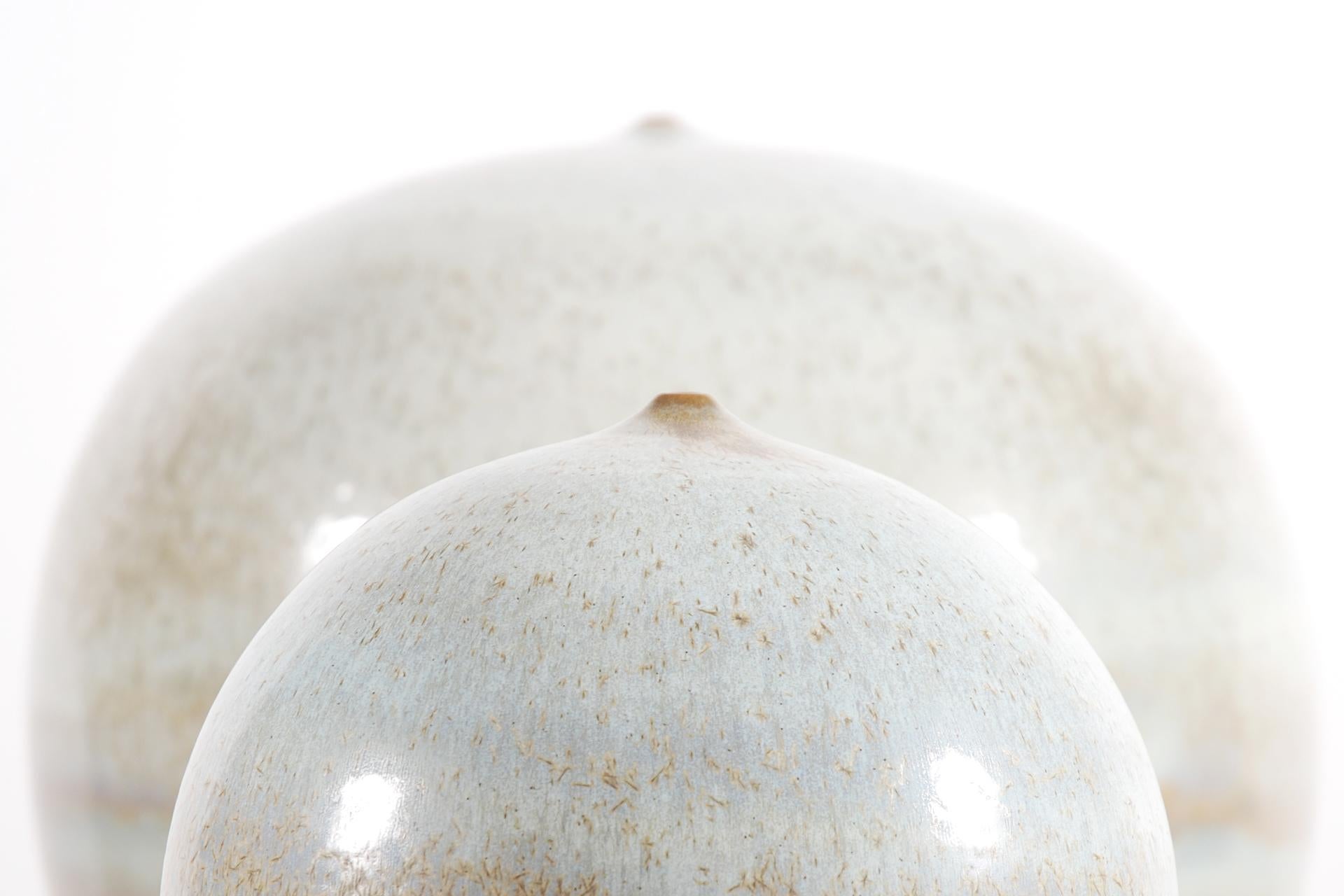 Enameled Antonio Lampecco, Set of 3 Spherical Ceramics For Sale