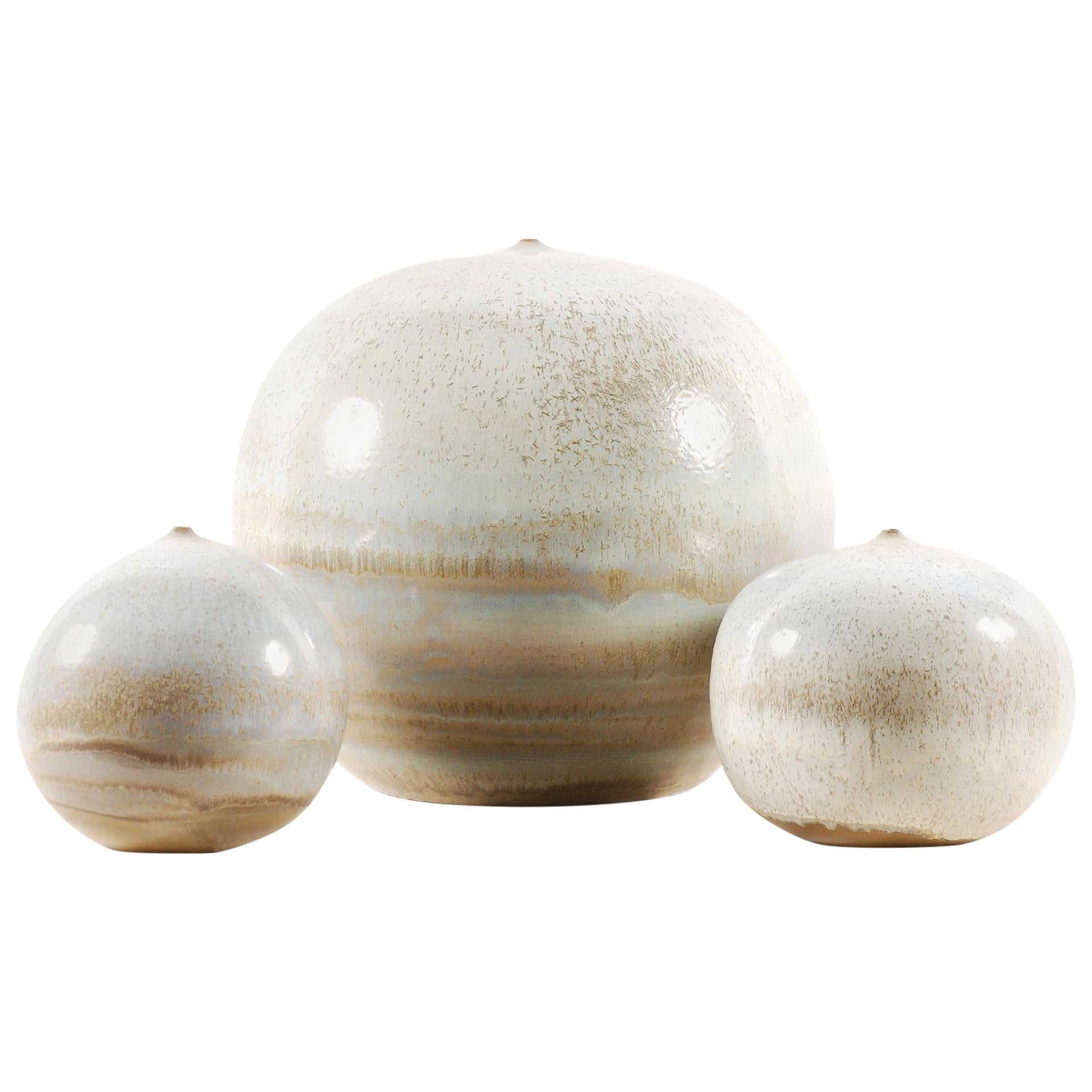 Antonio Lampecco, Set of 3 Spherical Ceramics
