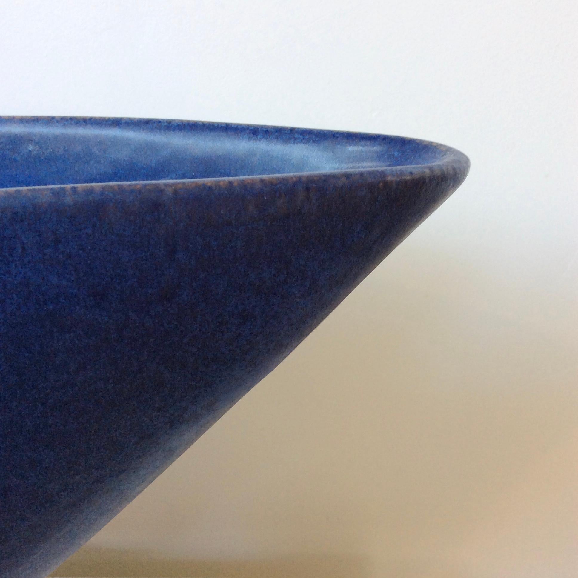 Antonio Lampecco Signed Large Ceramic Blue Vase, circa 1970, Belgium For Sale 6