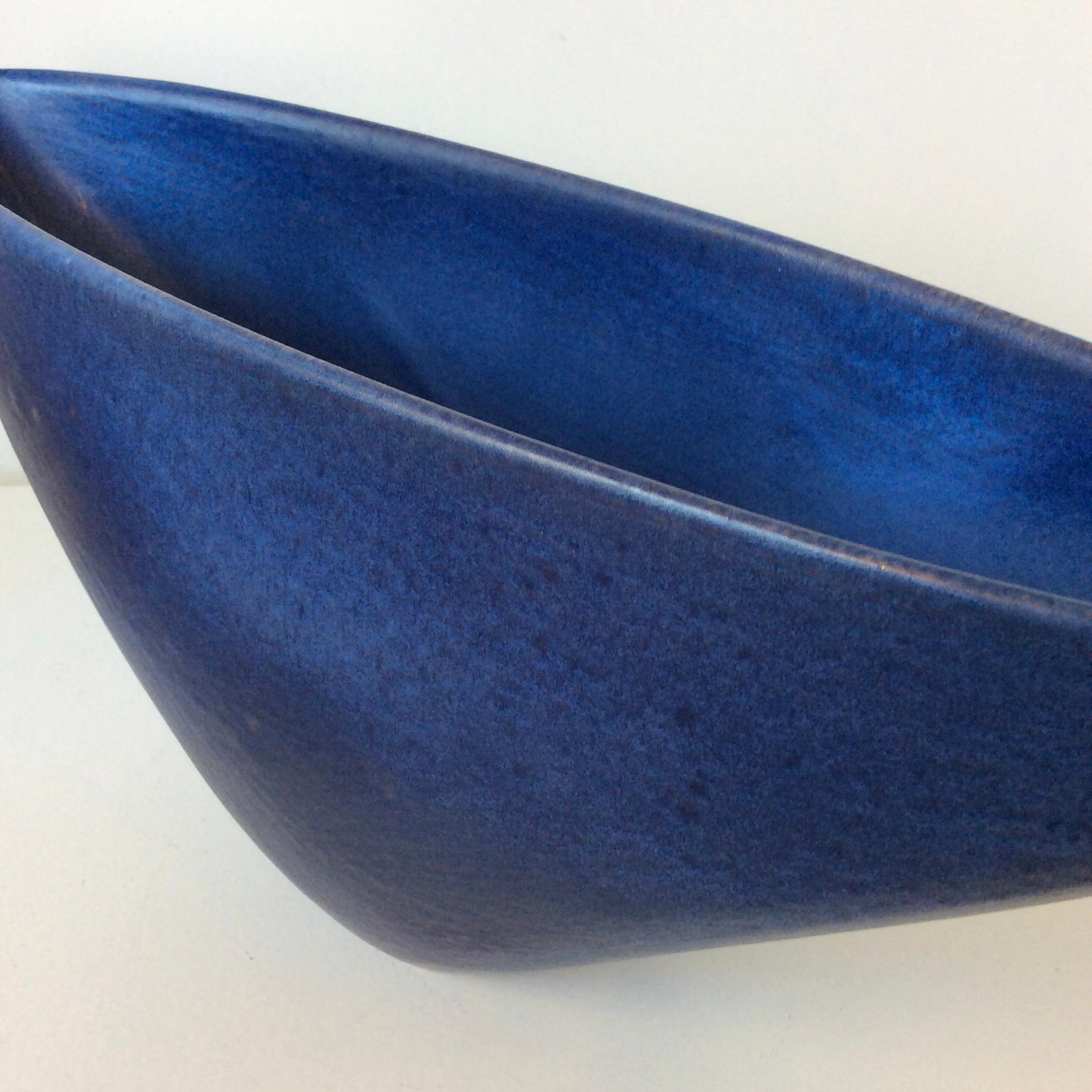 Antonio Lampecco Signed Large Ceramic Blue Vase, circa 1970, Belgium For Sale 9