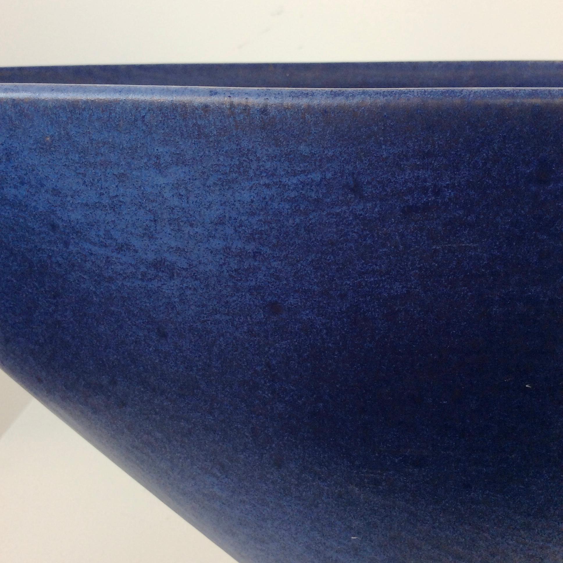 Antonio Lampecco Signed Large Ceramic Blue Vase, circa 1970, Belgium For Sale 2
