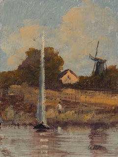 The mill. Cardboard, oil. 8x6.2 cm