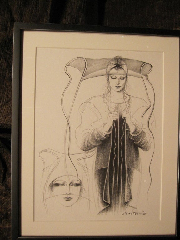 Antonio Lopez 1979 Coty Award Lithograph Geoffrey Beene In Excellent Condition For Sale In Cloverdale, CA