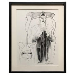 Antonio Lopez - Lithographie de Geoffrey Beene récompensée par le prix Coty, 1979