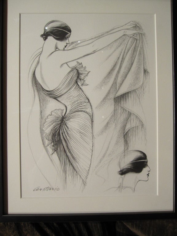 Women's or Men's Antonio Lopez 1979 Coty Award Lithograph Mary McFadden For Sale