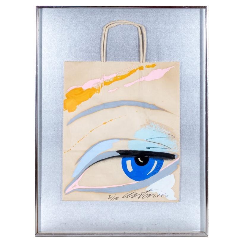 Antonio Lopez (PR B. 1943 - 1987) Hand Painted Ltd Ed Shopping Bag #1