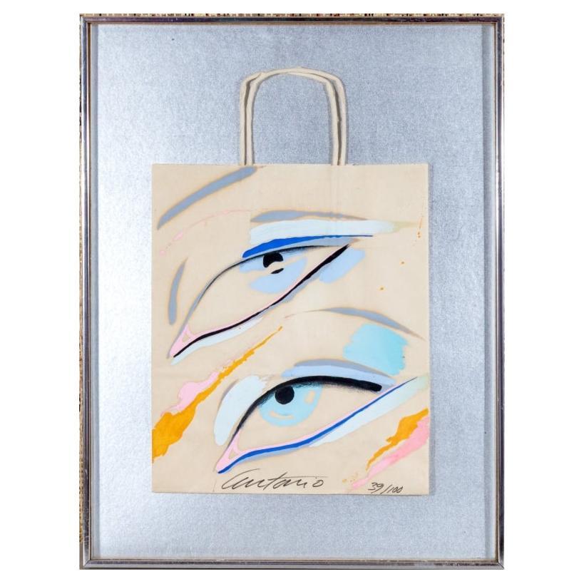 Antonio Lopez (PR B. 1943 - 1987) Hand Painted Ltd Ed Shopping Bag #2