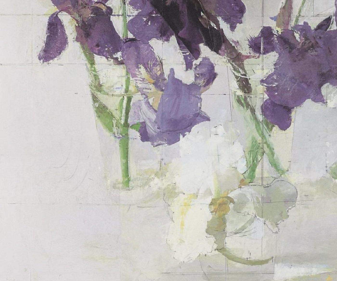 Artista español firmado edición limitada impresión artística original litografía floral - Print de Antonio Lopez