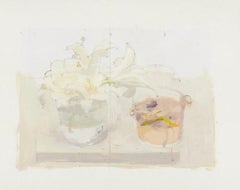 Spanish Artist signed limited edition original art print lithography floral