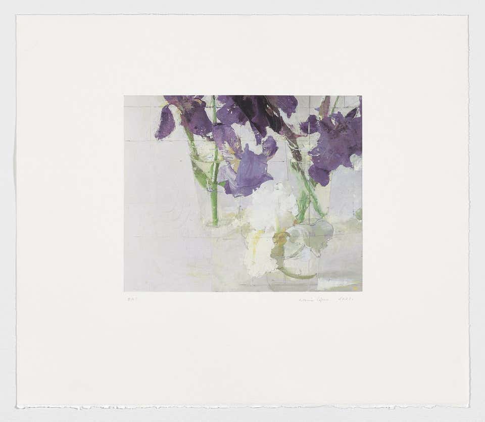 Spanish Artist signed limited edition original art print lithography floral