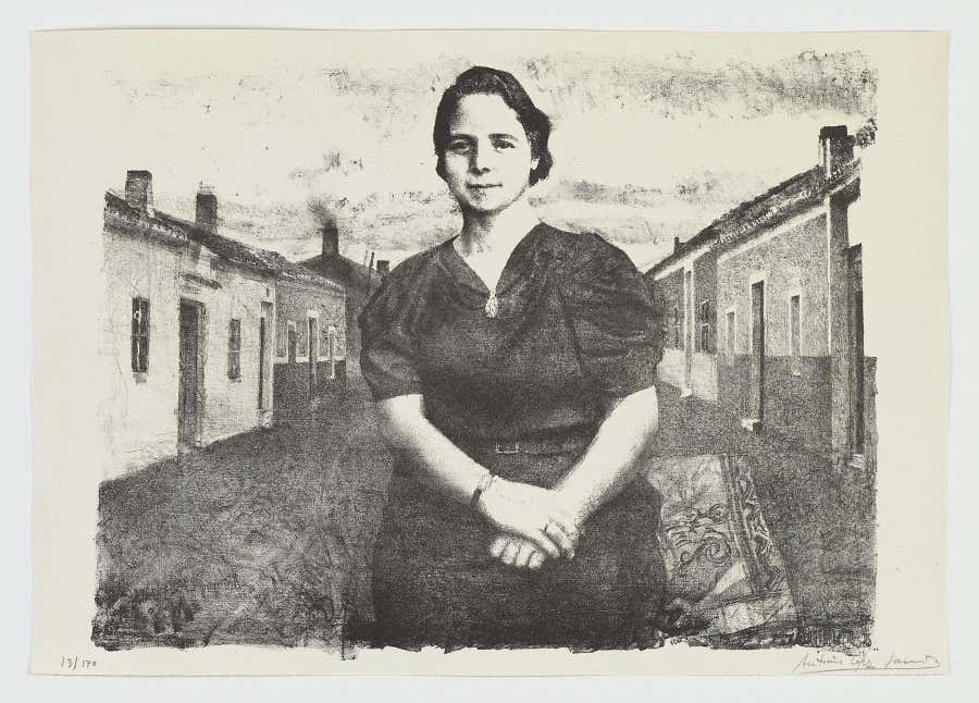 Spanish Artist signed limited edition original art print lithography portrait
