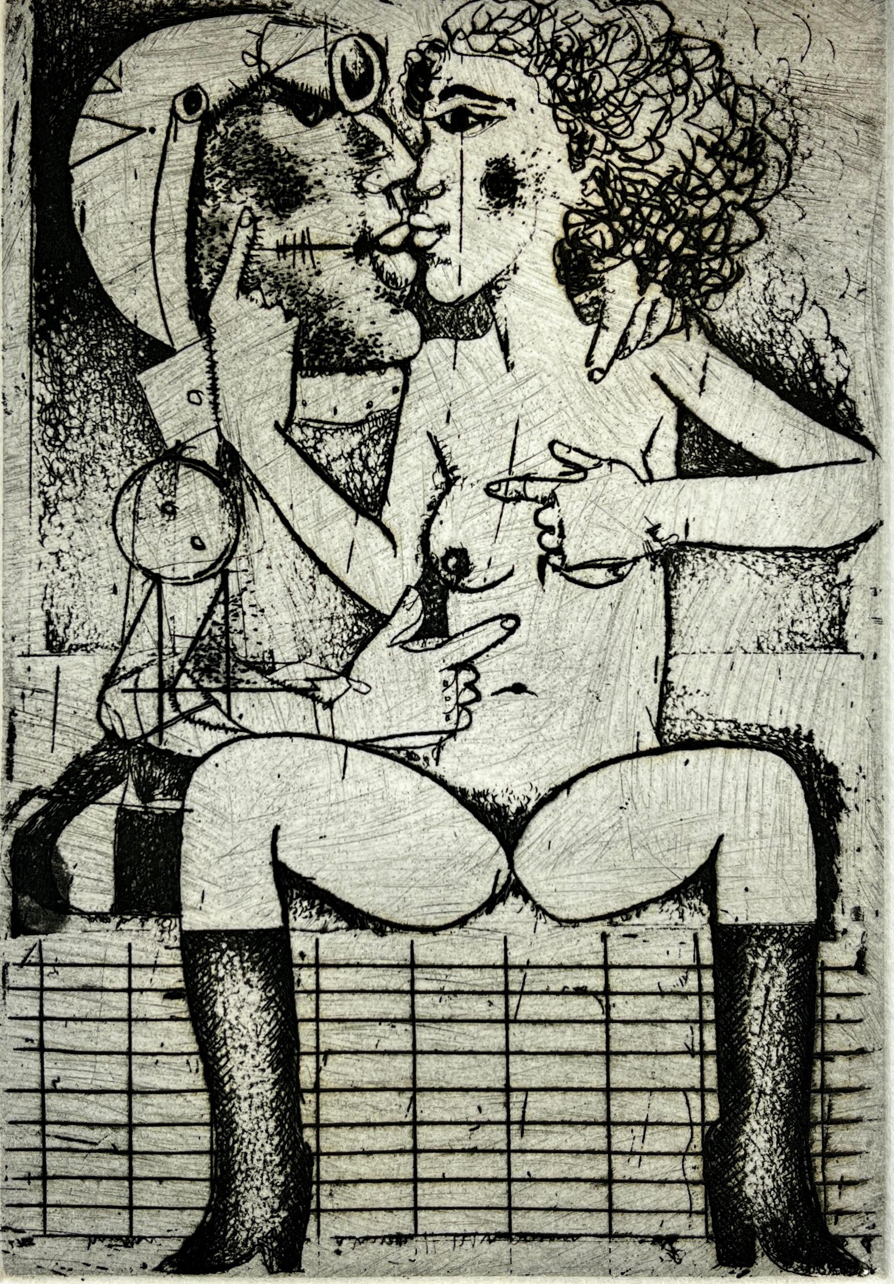 Spagna 1986, stampa d'arte originale firmata in edizione limitata, acquaforte  15x11 pollici. - Print Contemporaneo di Antonio Lorenzo Carrión