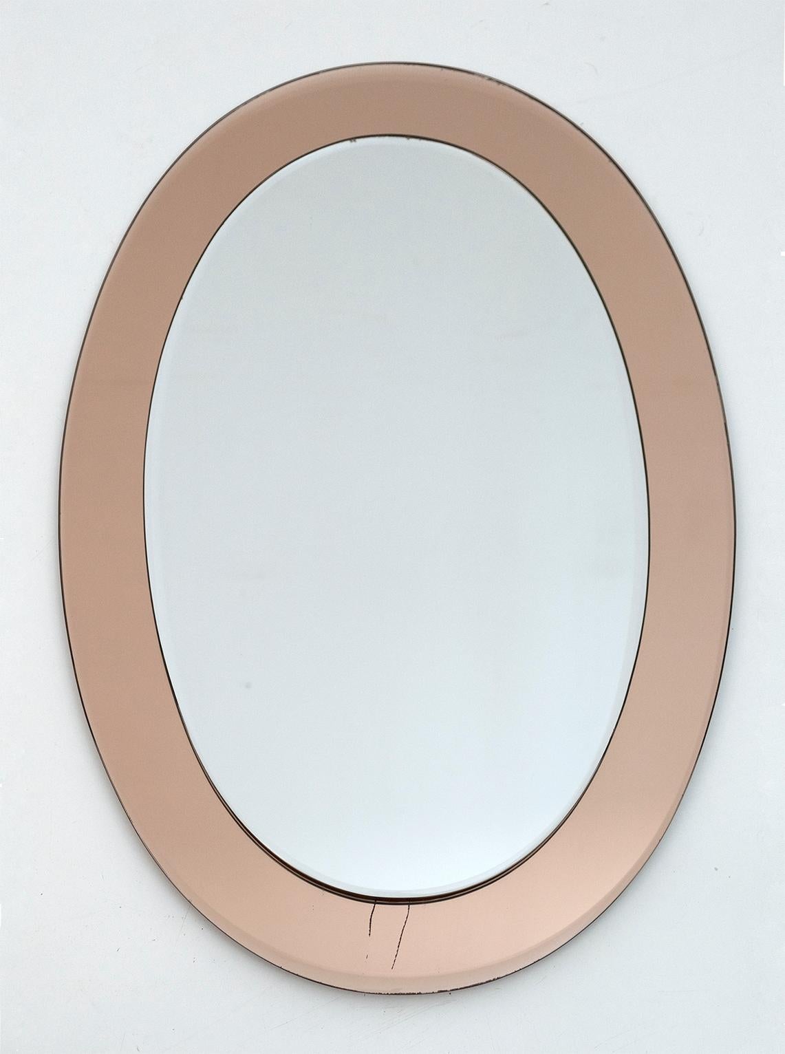 Antonio Lupi Mid-Century Modern Italian Mirror by Cristal Luxor, 1960s In Good Condition For Sale In Puglia, Puglia